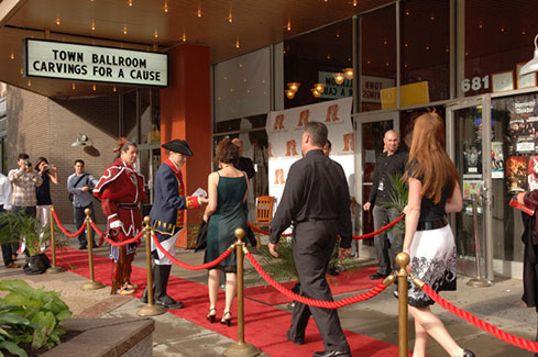 Red Carpet Entrance to the historic Town Ballroom